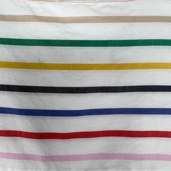 J CREW Button-Front Tie-Waist Top in Rainbow Mini Stripe Poplin - L6710 - Sz XS - Picture 9 of 11